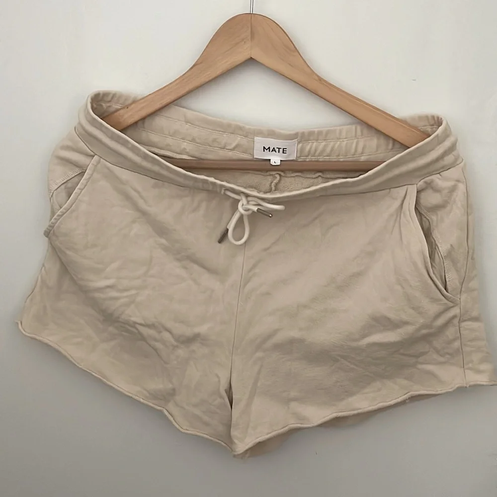 MATE The Label Organic Terry Lounge Short in Bone L G5 - Picture 3 of 3
